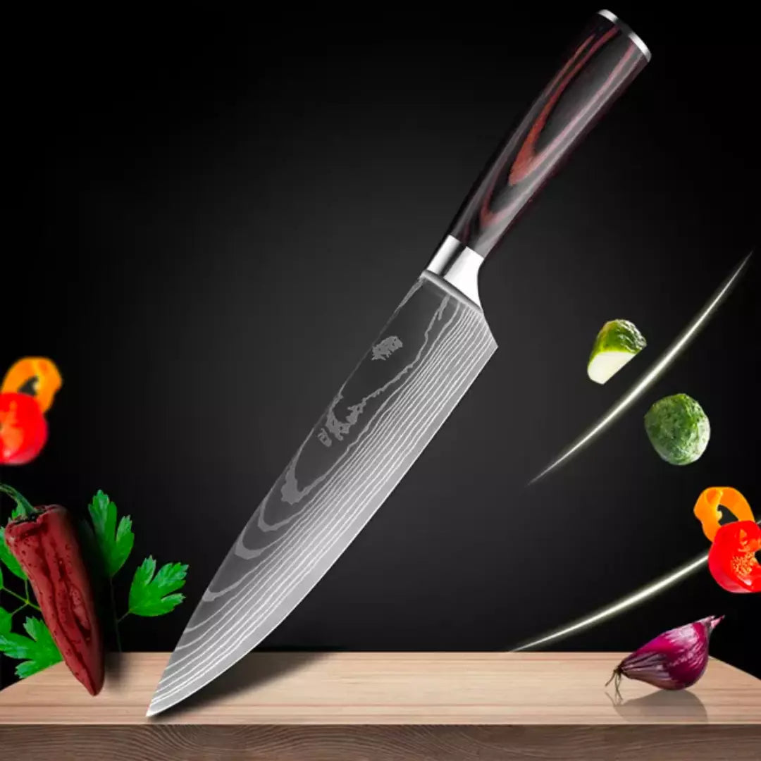 Cuchillo Profesional Acabado en Damasco • Cuchillo Chef Espartacus™